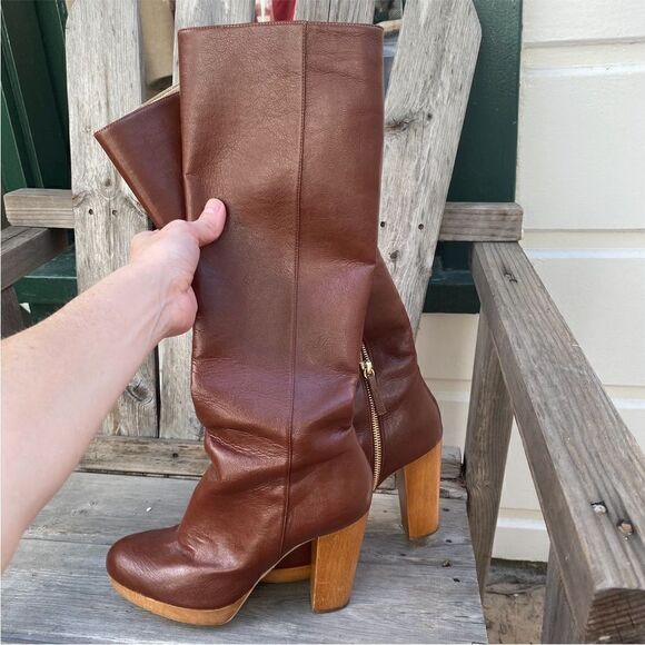 Stella McCartney Knee High Boot Heels in brown EU35.5 - Picture 1 of 13